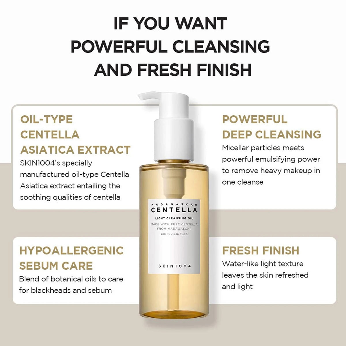 SKIN1004 Madagascar Centella Light Cleansing Oil,Ultra-Fine Oil