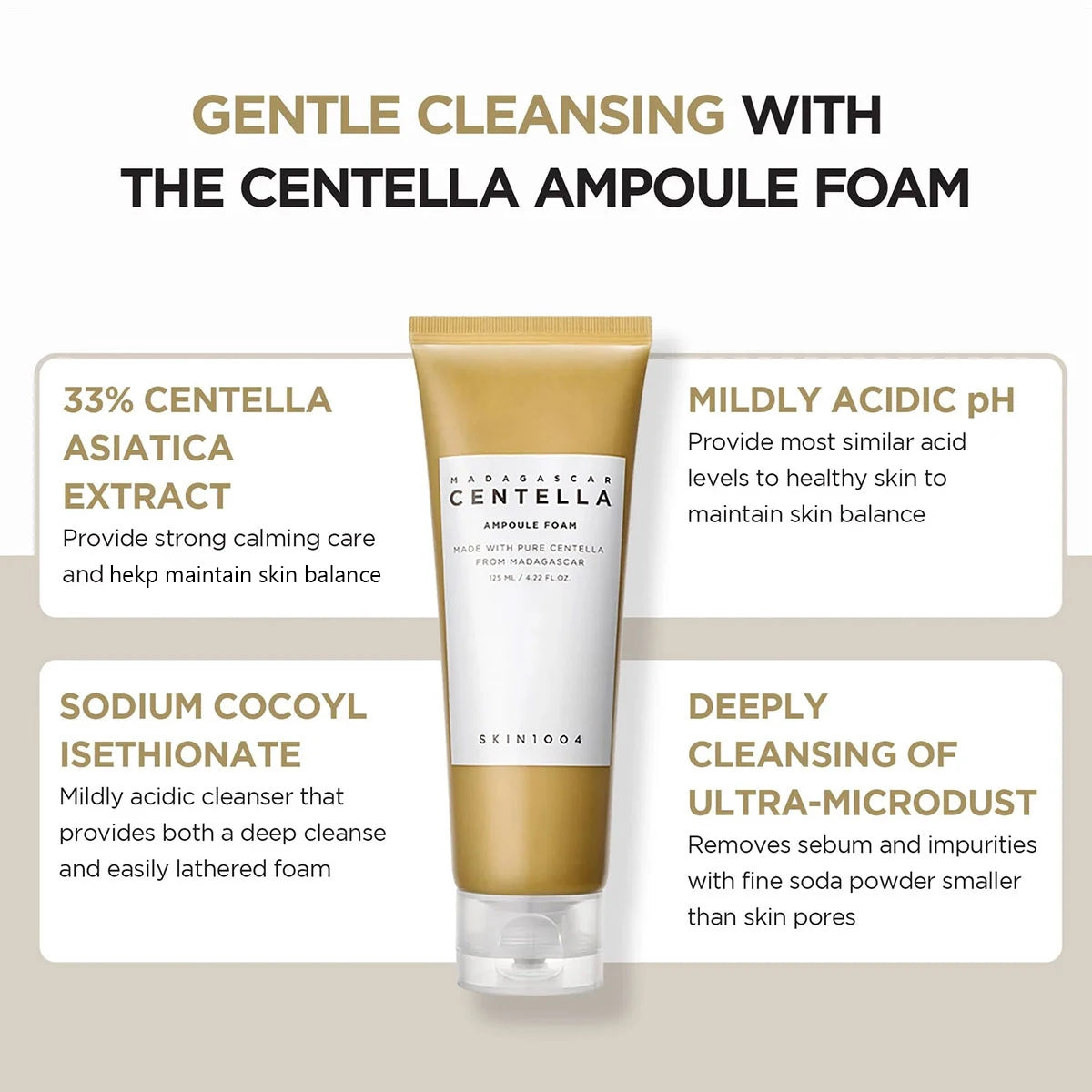 SKIN1004 Madagascar Centella Ampoule Foam,Comfortable Cleanse,Purifies