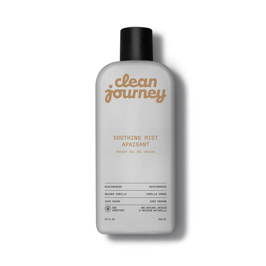 cleanjourney Body Wash EWG Verified Shower Gel with Niacinamide and Glycerin Clean Ingredients Vegan Soothing Mist Golden Vanilla 12 Fl Oz